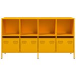 vidaXL Buffet jaune moutarde 135x39x73 5 cm acier laminé à froid