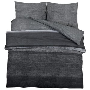 vidaXL Ensemble de housse de couette gris foncé 240x220 cm Coton