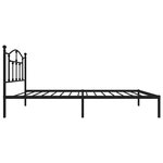 vidaXL Cadre de lit métal sans matelas avec tête de lit noir 80x200 cm