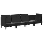 vidaXL Ensemble de meubles pour le salon 4 Pièces Noir Tissu