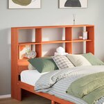 vidaXL Tête de lit avec rangement cire marron 120cm bois massif de pin