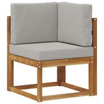 vidaXL Ensemble de canapés d'extérieur 6 pc Gris Naturel et Clair