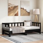 vidaXL Lit coulissant 2x(90x190) cm Bois de pin massif