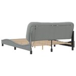 vidaXL Cadre de lit avec LED sans matelas gris clair 160x200 cm tissu