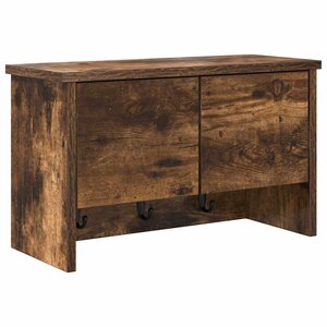 vidaXL Porte-manteau mural avec étagère Chêne fumé 50 x 20 x 30 cm