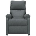 vidaXL Fauteuil de massage Gris foncé Tissu
