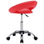 Chaise fauteuil siège de travail roulante similicuir rouge 02_0024080
