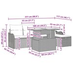 vidaXL Ensemble de canapé de jardin 6 Pièces Gris clair Poly rotin