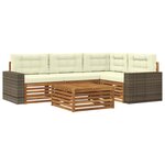 vidaXL Ensemble de canapés d'extérieur 5 pc Naturel et Crème Polyester