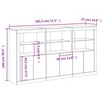 vidaXL Buffet avec lumières LED gris béton 181 5x37x100 cm