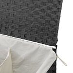 vidaXL Panier à linge avec 2 sections gris 53x35x57 cm résine tressée