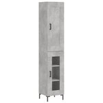vidaXL Buffet haut Gris béton 34 5x34x180 cm Bois d'ingénierie
