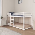 vidaXL Lit superposé sans matelas blanc 90x200 cm bois de pin massif