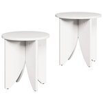 vidaXL Table basse 2 Pièces Blanc 41 5 x 41 5 x 44 cm Bois massif en pin