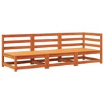vidaXL Canapé de jardin 3 places cire marron bois de pin massif