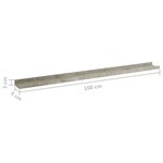 vidaXL Étagères murales 2 Pièces Gris béton 100x9x3 cm
