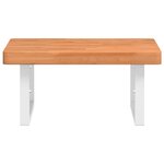 vidaXL Étagère de vasque murale acier et bois massif de hêtre