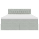 vidaXL Lit de Rangement avec matelas Gris clair 140 x 190 cm Velours