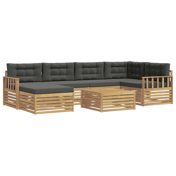 vidaXL Ensemble de canapés d'extérieur 7 pc Blanc et anthracite