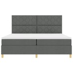 vidaXL Lit à Ressort avec Matelas Gris Foncé 200x200 cm Tissu