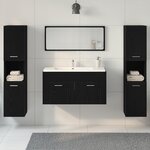 vidaXL Ensemble de meubles de salle de bain en 4 pièces en bois d'ingénierie Chêne noir