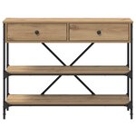 vidaXL Table console avec tiroir chêne artisanal Bois d'ingénierie
