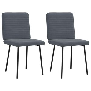 vidaXL Chaises à manger lot de 2 Gris foncé Velours