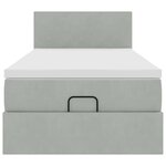 vidaXL Cadre de lit ottoman et matelas gris clair 90x190 cm velours