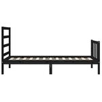 vidaXL Cadre de lit sans matelas noir bois de pin massif
