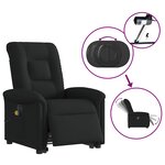 vidaXL Fauteuil inclinable de massage électrique Noir Tissu
