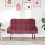 vidaXL Sofa 2 places Bordeaux 115 x 61 x 87 cm Tissu