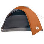 vidaXL Tente de camping à dôme 4 personnes gris et orange imperméable