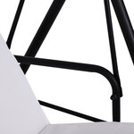 Balancelle de jardin 3 places toit inclinaison réglable coussins assise et dossier 1 72L x 1 1l x 1 52H m acier noir polyester blanc
