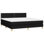 vidaXL Sommier à lattes de lit avec matelas LED Noir 180x200 cm Tissu