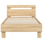 vidaXL Cadre de lit sans matelas avec tête de lit 90x200 cm