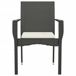 vidaXL Chaises de jardin lot de 2 avec coussins Résine tressée Noir