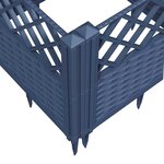 vidaXL Jardinière avec piquets bleu gris 123 5x43 5x43 5 cm PP