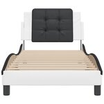 vidaXL Cadre de lit sans matelas blanc et noir 90x190 cm similicuir