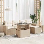 vidaXL Salon de jardin avec coussins 6 Pièces beige résine tressée
