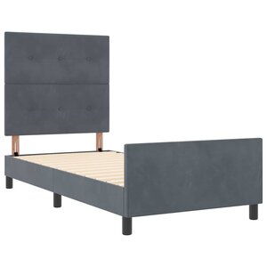 vidaXL Cadre de lit avec tête de lit Gris foncé 80 x 200 cm Velours