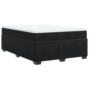 vidaXL Sommier à lattes de lit et matelas Noir 160x200 cm Velours