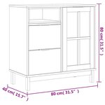 vidaXL Buffet avec porte vitrée FLAM 80x40x80 cm bois massif de pin