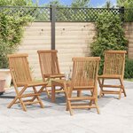 vidaXL Chaises pliables de jardin lot de 4 Bois de teck solide