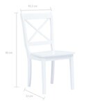 vidaXL Chaises à manger lot de 2 blanc bois hévéa massif
