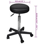 vidaXL Tabourets de bureau lot de 2 Noir 35 5x84 cm Similicuir