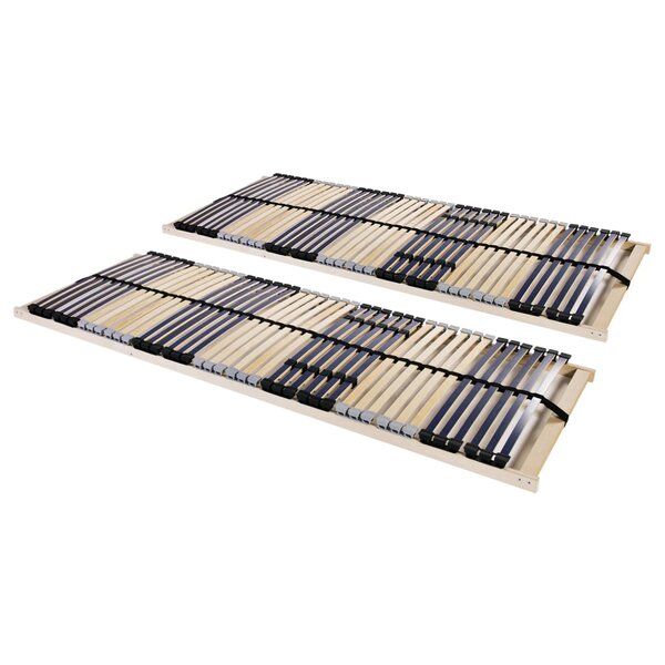 vidaXL Sommiers à lattes sans matelas 2 Pièces avec 42 lattes 90x200 cm