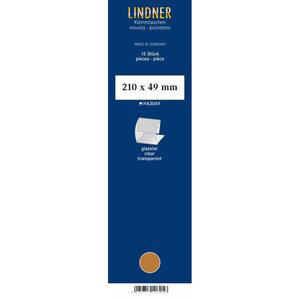 Bandes Klemmfix double soudure 210 x 49 mm pour timbres-poste. Fond - Transparent