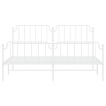 vidaXL Cadre de lit métal avec tête de lit/pied de lit blanc 183x213cm