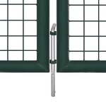 vidaXL Portail de clôture Acier 306x150 cm Vert