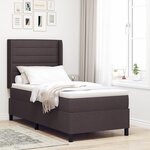 Lit Box Spring vidaXL avec Matelas & LED Marron Foncé 90x200 cm Tissu